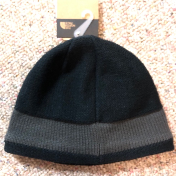 π The North Face Logo Stripe Beanie Black Asphalt - Picture 5 of 7